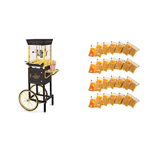 Vintage Popcorn Cart with Premium Popcorn Packs - 8oz