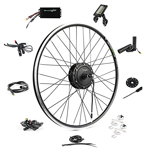 EBIKELING 36V 500W 700C Geared Rear Waterproof Electric Bicycle Conversion Kit (Rear/LCD/Thumb)