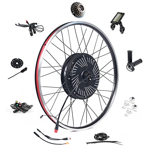 EBIKELING Waterproof Ebike Conversion Kit for Electric Bike 26" Front or Rear Wheel Electric Bicycle Hub Motor Built-in 1500W 1200W 750W 500W Electric Bike Controller Conversion Kit