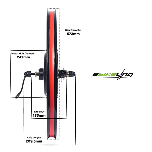 EBIKELING 48V 1200W 26" Direct Drive Front Waterproof Electric Bicycle Conversion Kit (Front/LCD/Twist)