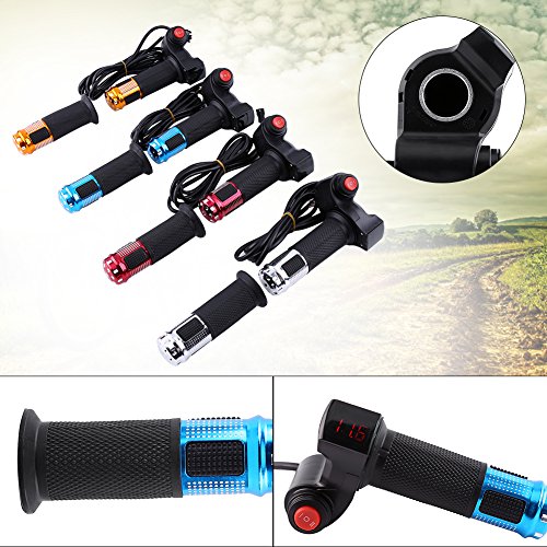 Yosoo 3 Gears Speed Switch Bike Grips Cover with LED Display Screen Accelerator Handle for Electric Bicycle