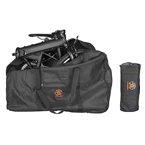 THRLEGBIRD Folding Bicycle Bag, Row Bag, Fits 14 to 20 Inches, Comes with a Dedicated Case for Cars, Airplanes, Air Transportation, Convenient, Durable, Large Storage Bag, Black