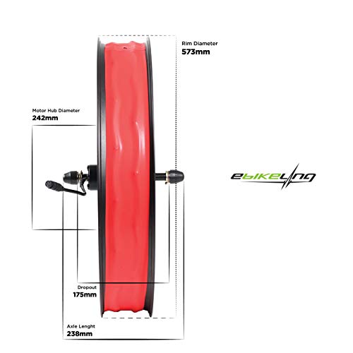 EBIKELING Waterproof Ebike Conversion Kit for Electric Bike 26" Fat Front or Rear Wheel Electric Bicycle Hub Motor Kit 1500W 1200W 750W 500W Electric Bike Conversion Kit