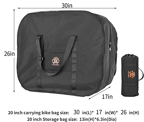THRLEGBIRD Folding Bicycle Bag, Row Bag, Fits 14 to 20 Inches, Comes with a Dedicated Case for Cars, Airplanes, Air Transportation, Convenient, Durable, Large Storage Bag, Black