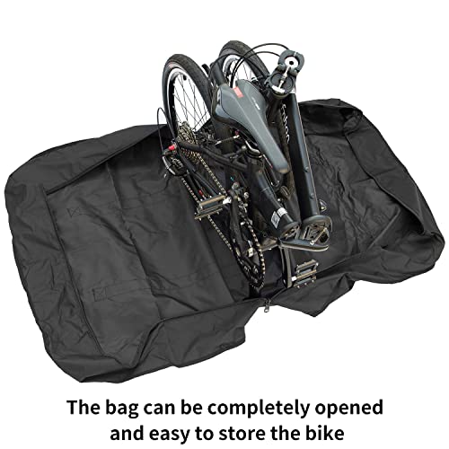 THRLEGBIRD Folding Bicycle Bag, Row Bag, Fits 14 to 20 Inches, Comes with a Dedicated Case for Cars, Airplanes, Air Transportation, Convenient, Durable, Large Storage Bag, Black