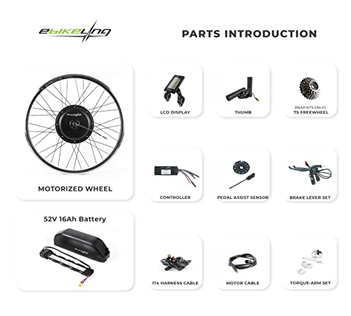 EBIKELING Waterproof Ebike Conversion Kit - 24" Wheel