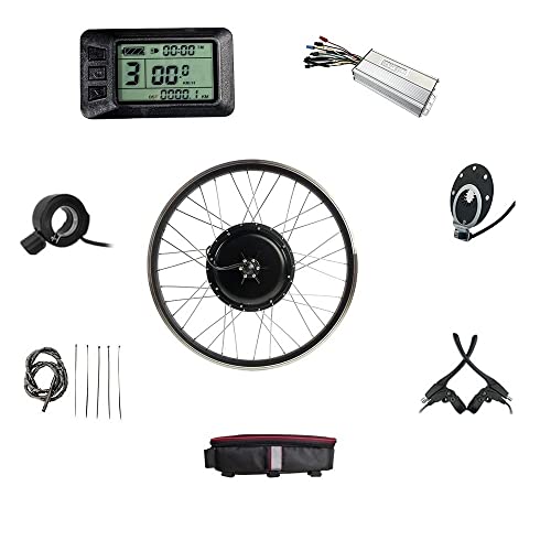 1000W 48V Electric Bicycle Conversion Kit Front Wheel Hub Motor 27.5 inch(650B) Geared hub Motor LCD7 Display with USB