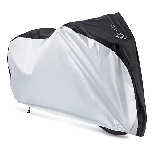 Maveek Bicycle Rain Cover 190T Waterproof Cycle Bike Rain Cover for Outside Storage Road Dirt Bike Covers Indoor Water Resistance for 1 Bike Travel Transport Garage Shed Tent Winter Summer All Weather