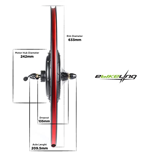 EBIKELING Waterproof Ebike Conversion Kit with Battery Direct Drive Front or Rear Wheel Electric Bike Conversion Kit Ebike Battery & Charger Included 1500W 1200W Electric Bike for Adults