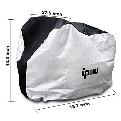 Ipow 210D Thicken Oxford Fabric Waterproof Snowproof UV Protective Cycle Bike Bicycle Cover with Bag Best for Mountain Road Electric and Cruiser Bikes
