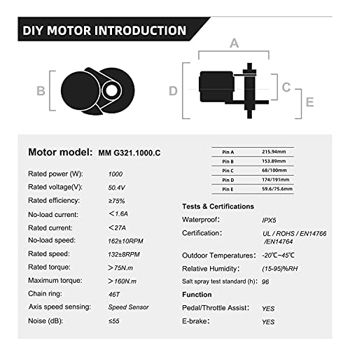 Newest Bafang 50.4V M625 1000W 750W M325 500W Mid Drive Electric Bike Motor Ebike Conversion Kit Mid Drive Motor with 50.4V 19Ah Battery and LCD DP C181.CAN Display for Mountain Bicycle Road Bicycles Commuter Bikes