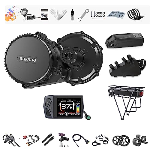 BAFANG BBS02 48V 750W Mid Drive Kit with Battery (Optional), 8Fun Bicycle Motor Kit with LCD Display & Chainring, Electric Brushless Bike Motor Motor para Bicicleta for 68-73mm BB