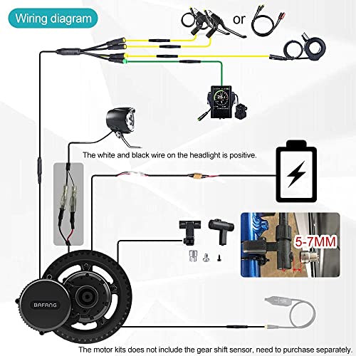 BAFANG BBS02B 48V 750W Mid Drive Electric Bike Motor Ebike Conversion Kit Mid-Mounted Engine for Mountain Bike Road Bicycle with Optional 48V 17.5Ah 18Ah and 48V 20Ah Battery