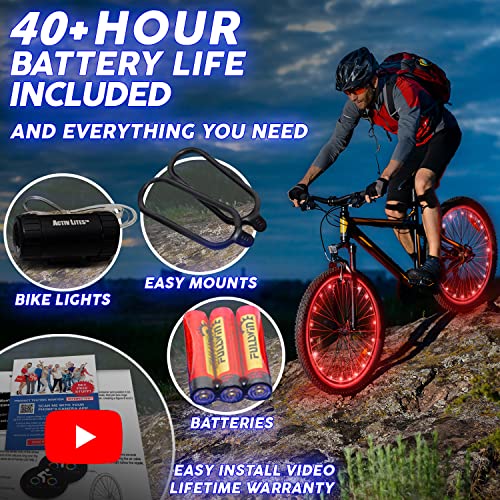 Activ Life Bike Wheel Lights, LED Bicycle Wheel Lights for Bike Wheels & Tire Spokes, Fits Both Kids and Adult Bikes, Summer Fun Accessories & Gifts for Kids & Teens, 1 Pack (1 Wheel), Red