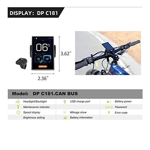 Newest Bafang 50.4V M625 1000W 750W M325 500W Mid Drive Electric Bike Motor Ebike Conversion Kit Mid Drive Motor with 50.4V 19Ah Battery and LCD DP C181.CAN Display for Mountain Bicycle Road Bicycles Commuter Bikes