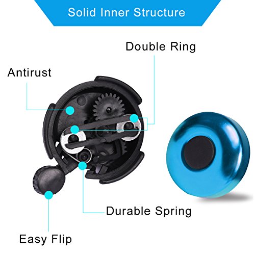 AD Bicycle Bell - Aluminum Bike Bell Ring - Classic Bicycle Bell for Adults Men Women Kids Girls Boys Bikes - Mountain Bike Accessories - Blue