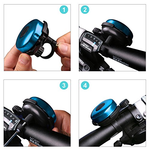 AD Bicycle Bell - Aluminum Bike Bell Ring - Classic Bicycle Bell for Adults Men Women Kids Girls Boys Bikes - Mountain Bike Accessories - Blue