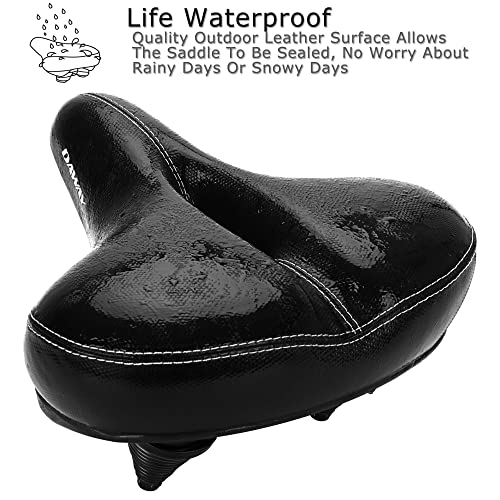 DAWAY Most Comfortable Bike Seat - C30 Oversized Extra Wide Exercise Bicycle Saddle, Universal Fit for Road, Spin, Stationary, Mountain, Cruiser Bikes, Gift for Men Women Senior, Soft Foam Padded