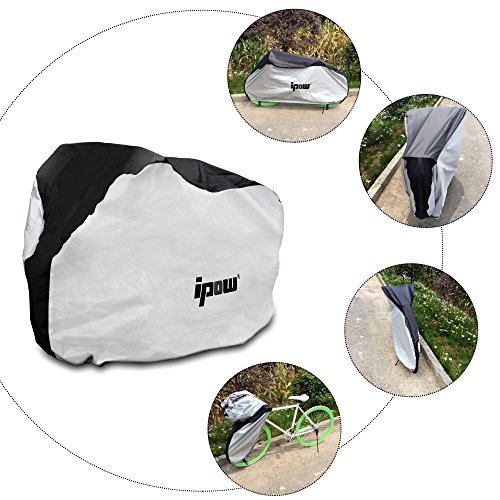 Ipow 210D Thicken Oxford Fabric Waterproof Snowproof UV Protective Cycle Bike Bicycle Cover with Bag Best for Mountain Road Electric and Cruiser Bikes