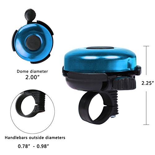 AD Bicycle Bell - Aluminum Bike Bell Ring - Classic Bicycle Bell for Adults Men Women Kids Girls Boys Bikes - Mountain Bike Accessories - Blue