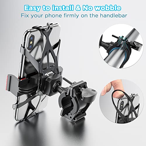 Bike Mount, IPOW Universal Cell Phone Bicycle Rack Handlebar & Motorcycle Holder Cradle Compatible with iPhone 11 Pro Max/X/XR/XS MAX/8/7 Plus,Samsung Galaxy S10/S10e/S9, Nexus,HTC,LG,BlackBerry