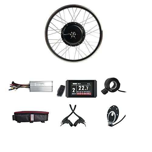 Schuck 48V 1000W 20"/24"/26"/27.5"/28"/29"/700C Front Wheel Electric Bicycle Conversion Motor Kit E-Bike Cycling with Brushless Gearless Hub Motor with LCD8H Color Display (20 inch)
