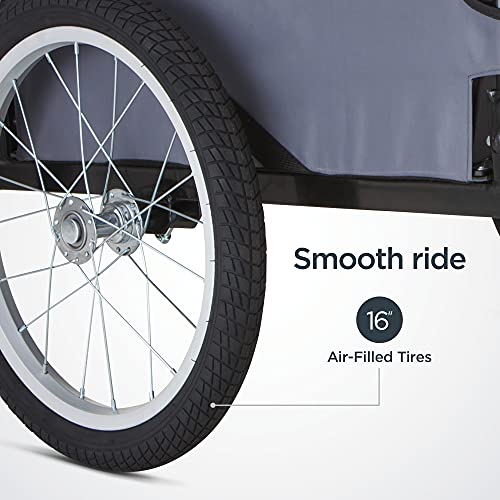 Schwinn Day Tripper Cargo Bike Trailer, Folding Frame, Quick Release Wheels, Yellow/Grey