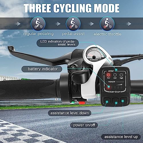 ANCHEER 2019 Upgraded Electric Mountain Bike, 250/500W 26'' Electric Bicycle with Removable 36V 8AH/12 Ah Lithium-Ion Battery for Adults, 21 Speed Shifter (Black_Upgraded)