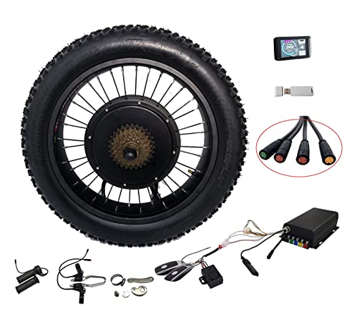 NBpower 20inch4.0 3000W Electric Fat Bike Conversion kit with tire, Sabvoton Programmable Controller, TTFT 750C Display, 7- Speed Freewheel, and Twist Throttle (with Color TFT Display)