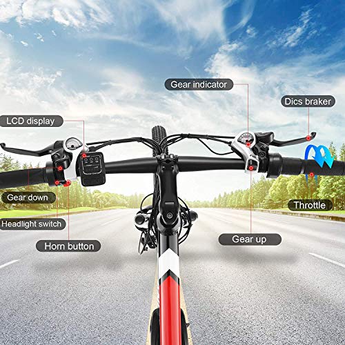 ANCHEER Electric Bike 500W Ebike 26'' Electric Bicycle, 20MPH Adults Electric Mountain Bike with Removable 12.5ah Battery, Professional 21 Speed Gears