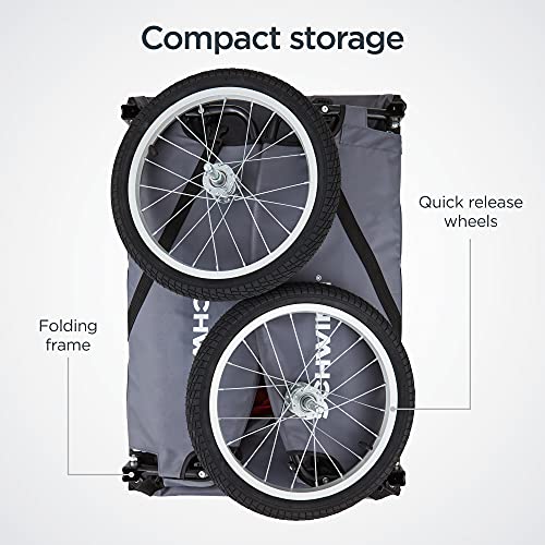Schwinn Day Tripper Cargo Bike Trailer, Folding Frame, Quick Release Wheels, Yellow/Grey