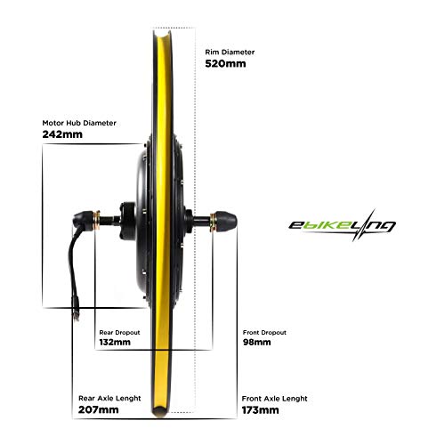 EBIKELING Waterproof Ebike Conversion Kit for Electric Bike 26" Front or Rear Wheel Electric Bicycle Hub Motor Kit 1500W 1200W 750W 500W Electric Bike Conversion Kit