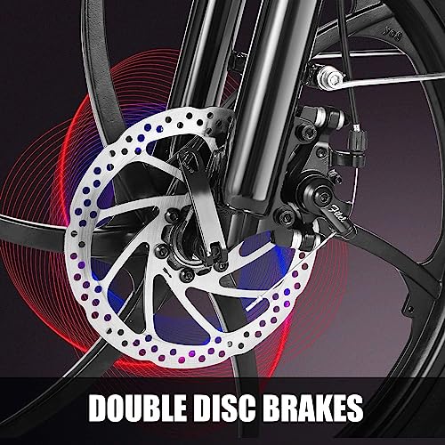 ANCHEER 2019 Upgraded Electric Mountain Bike, 250/500W 26'' Electric Bicycle with Removable 36V 8AH/12 Ah Lithium-Ion Battery for Adults, 21 Speed Shifter (Black_Upgraded)