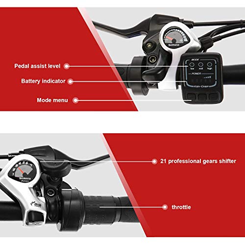 26 inch Electric Bike for Adults, Commuting Ebike with 8ah/12.5ah Battery, 250W/500W Motor Electric Mountain Bike, and Professional 21 Speed Gears (Classic)