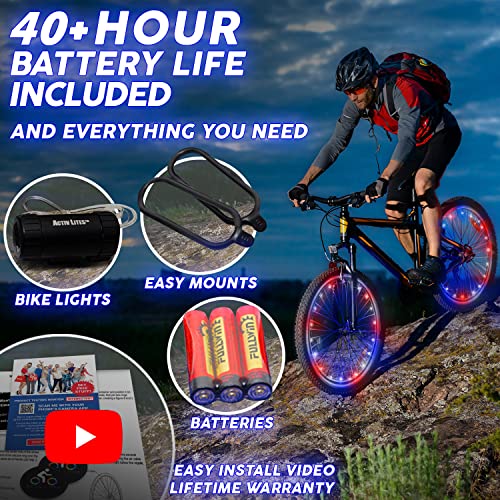 Activ Life Bike Wheel Lights, LED Bicycle Wheel Lights for Bike Wheels & Tire Spokes, Fits Both Kids and Adult Bikes, Summer Fun Accessories & Gifts for Kids & Teens, 1 Pack (1 Wheel), Patriotic
