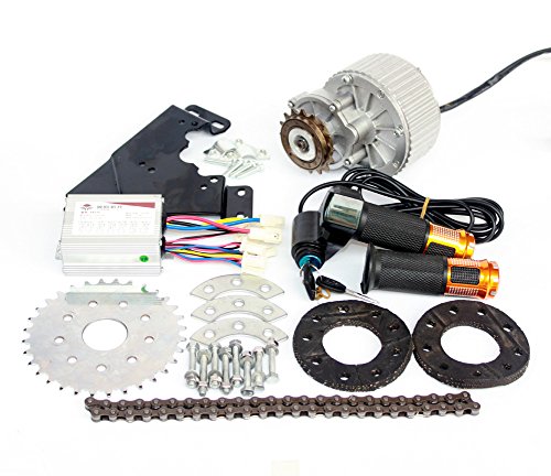 L-faster 450W Newest Electric Bike Left Drive Conversion Kit Can Fit Most of Common Bicycle Use Spoke Sprocket Chain Drive for City Bike(36V Twist Kit)