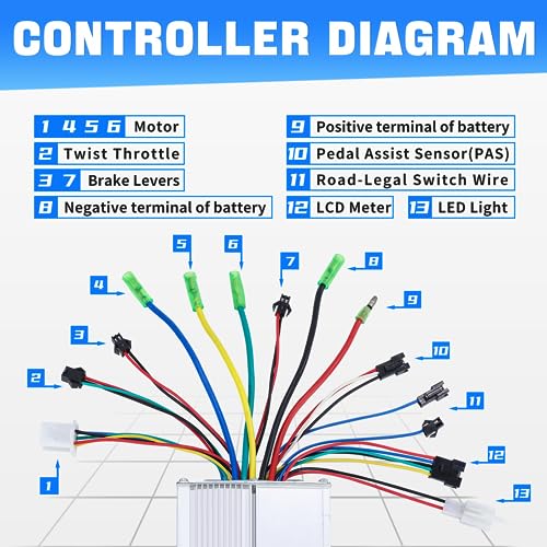 Voilamart Electric Bicycle Kit 26" Rear Wheel 48V 1000W E-Bike Conversion Kit with LCD Display, Cycling Hub Motor with Intelligent Controller and PAS System for Road Bike