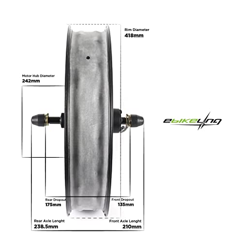 EBIKELING Waterproof Ebike Conversion Kit with Battery 20" Fat Tire Direct Drive Front or Rear Wheel Electric Bike Conversion Kit Ebike Battery & Charger Included 1500W 1200W Electric Bike for Adults