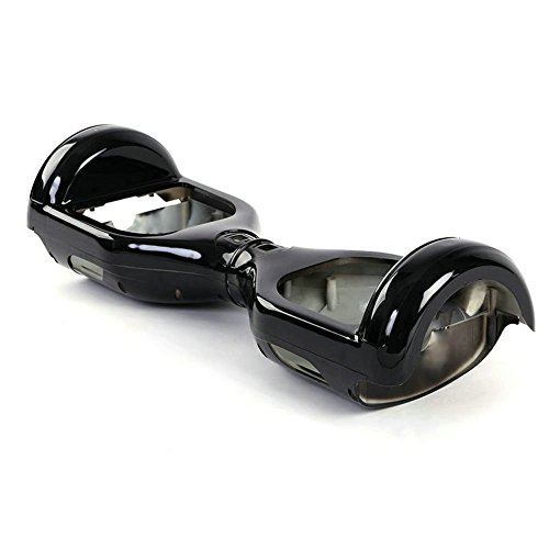 HoverFixer? Replacement Aluminum Frame & Plastic Shell Case Housing Cover with LED, Rubber Sensor Foot Pedal, Indicator Cover for Electric Self Balance Scooter, Easy DIY Repair Body (Black)