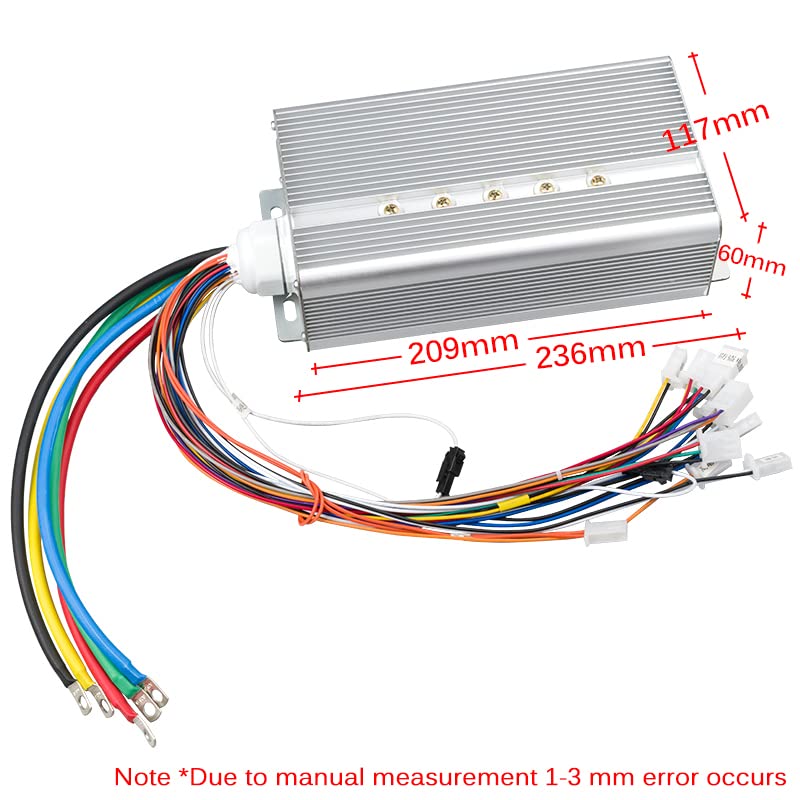 Electric Scooter Motor 48V 2000W Mid Drive Motor DC Brushless Controller 45A with LCD Throttle Grip 3-speed Switch for Go Kart ATV Electric Bicycle Conversion Kit (48V 2000W 45A motor kit)