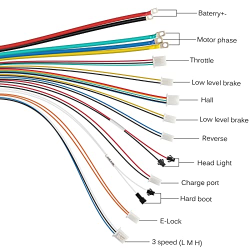 Electric Scooter Motor 48V 2000W Mid Drive Motor DC Brushless Controller 45A with LCD Throttle Grip 3-speed Switch for Go Kart ATV Electric Bicycle Conversion Kit (48V 2000W 45A motor kit)