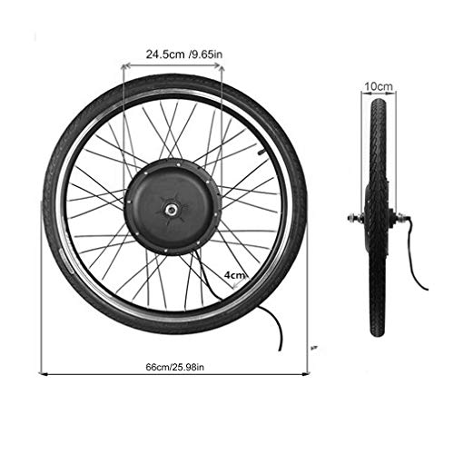 48V 1000W Electric E Bike Brushless Front Hub Motor Ebike Conversion Conversion Kit 26" Front Wheel Motor Bicycle Hub