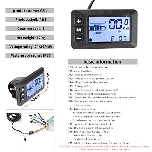 Electric Bike Conversion Kit Front Wheel Motor 350W E Bike Kit 36V Hub Motor 26" Bicycle BLDC Controller with LCD Display Controller PAS Brake Lever for 26X1.95 Tire