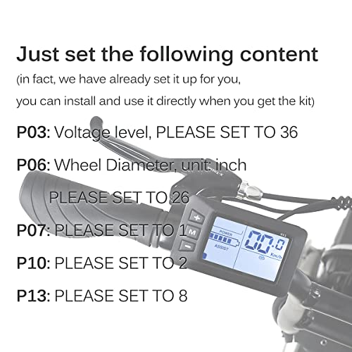 Electric Bike Conversion Kit Front Wheel Motor 350W E Bike Kit 36V Hub Motor 26" Bicycle BLDC Controller with LCD Display Controller PAS Brake Lever for 26X1.95 Tire