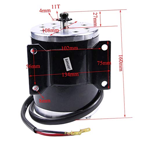 WPHMOTO 24V 500W Brushed Speed Motor and Controller Throttle Grip Accelerator Pedal Set for Electric Scooter Go Kart Bicycle e-Bike Tricycle Moped