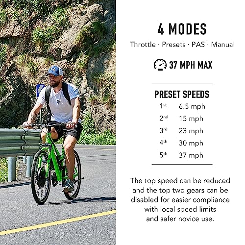 Viribus Electric Bike Conversion Kit, 1000W eBike Hub Motor Set, 26" Direct Drive Front Wheel for 48V Battery E-Bike, Easy 26 Inch Bike Upgrade Creates 5 Speed 30mph Electric Bicycle with Pedal Assist