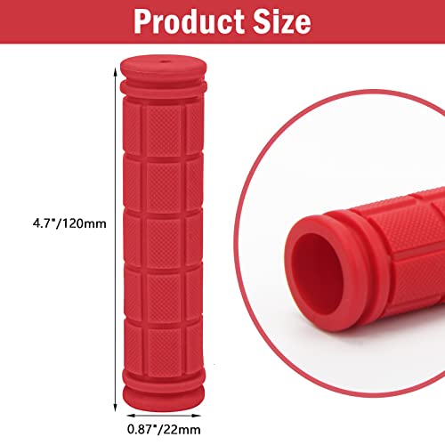 Coolrunner Bicycle Handle Bar Mushroom Grips BMX for Boys and Girls Bikes (Red)