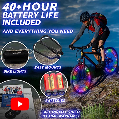 Activ Life Bike Wheel Lights, LED Bicycle Wheel Lights for Bike Wheels & Tire Spokes, Fits Both Kids and Adult Bikes, Summer Fun Accessories & Gifts for Kids & Teens, 1 Pack (1 Wheel), Multicolour