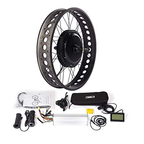 26" Snow Ebike Rear Wheel Conversion Kit for 4.0 Fat Tyre, with 250/350/500/700/1000/1500W Brushless Hub Motor and KT LCD3 Display(48V 1000W, 190mm)