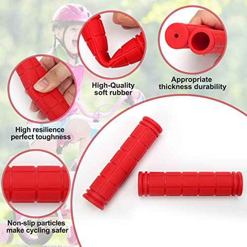 Coolrunner Bicycle Handle Bar Mushroom Grips BMX for Boys and Girls Bikes (Red)
